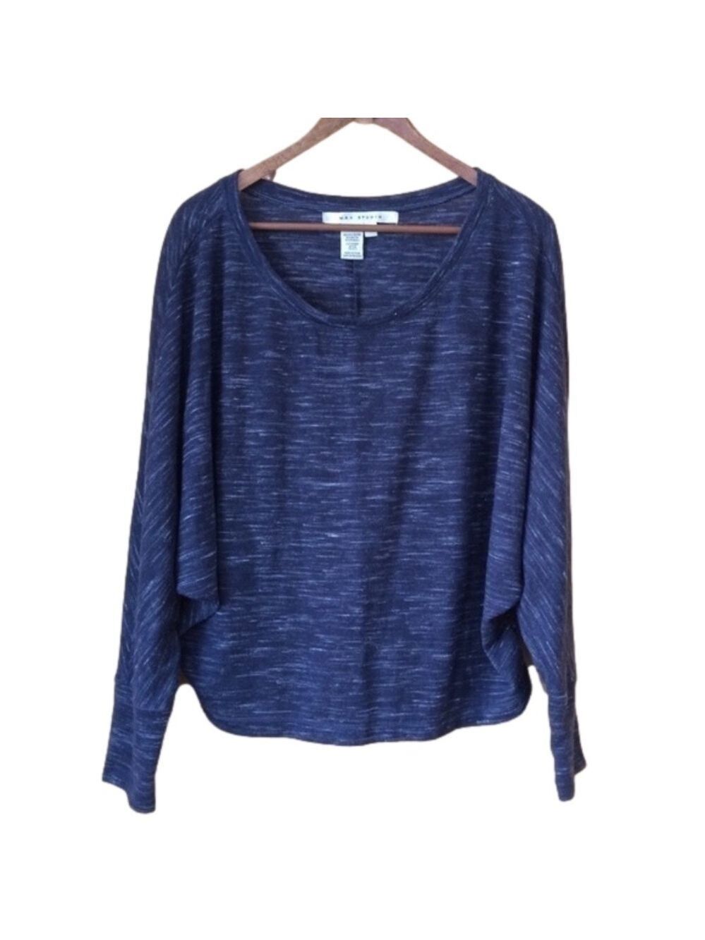Max Studio spacedye dolman sleeve scoop neck knit top Large